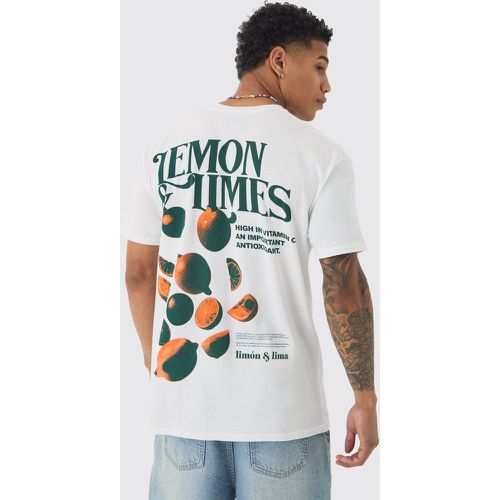 Camiseta Oversize Con Estampado Gráfico De Lima Y Limón - boohoo - Modalova