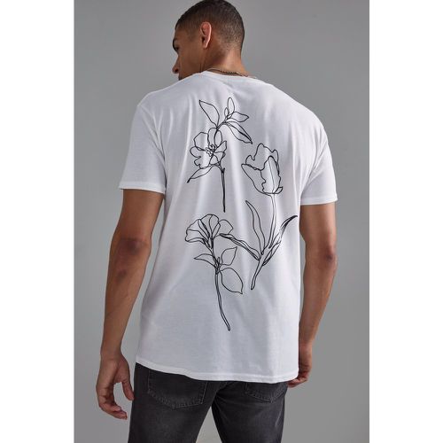 Slim Floral Stencil Print T-shirt - boohoo - Modalova