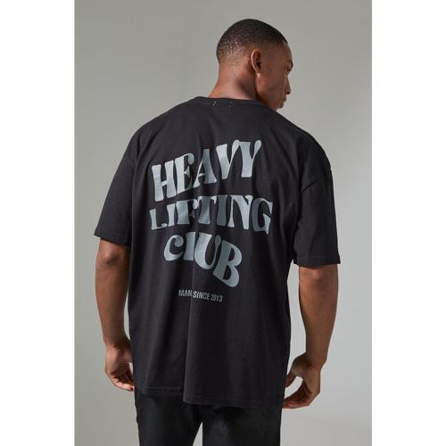 Camiseta Man Active Oversize Con Estampado Heavy Lifting Club - boohoo - Modalova