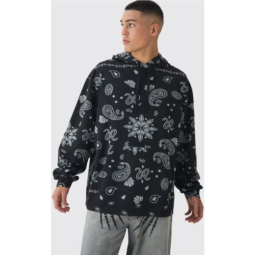 Sudadera Oversize Con Capucha Y Estampado Cachemira De Jacquard - boohoo - Modalova