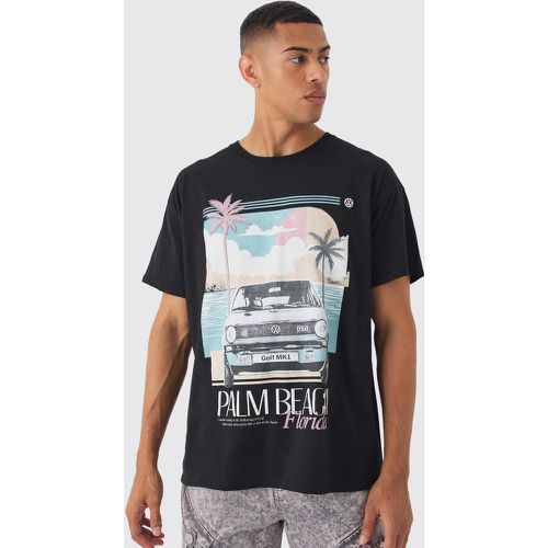 Camiseta Oversize Con Estampado De Palm Beach Y Volkswagen - boohoo - Modalova