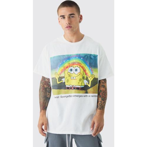 T-shirt oversize ufficiale con stampa Spongebob - boohoo - Modalova