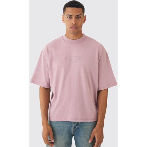 T-shirt squadrata oversize pesante con girocollo esteso - boohoo - Modalova