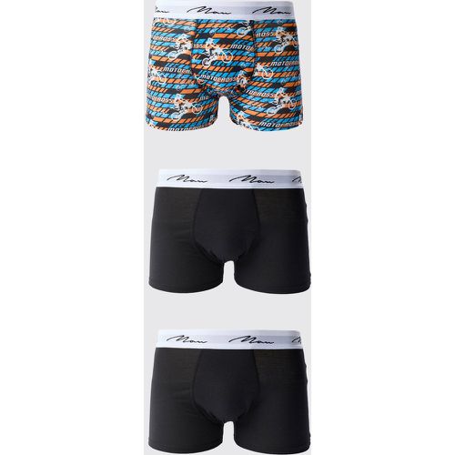 Pack De 3 Bóxers Man Con Estampado De Motociclismo - boohoo - Modalova