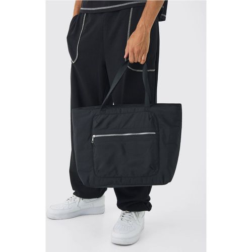 Borsa Tote imbottita in nylon, Nero - boohoo - Modalova