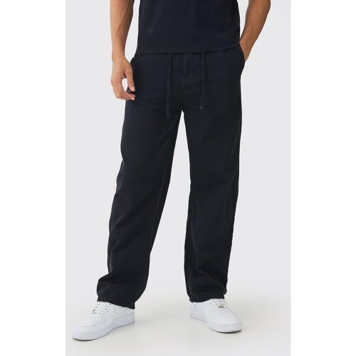 Pantaloni Chino rilassati neri con laccetti - boohoo - Modalova