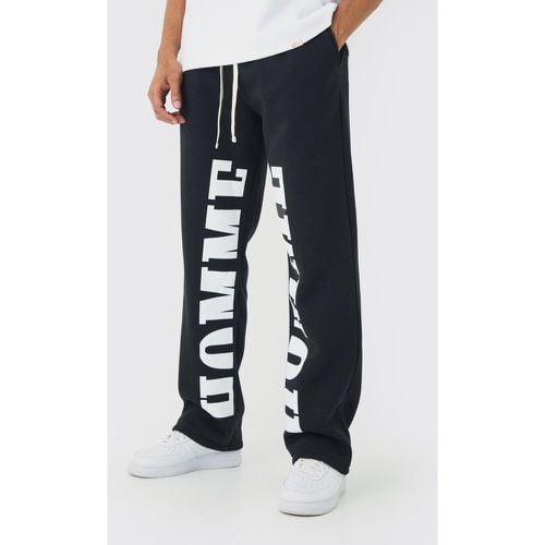 Pantalón Deportivo Holgado Con Refuerzos Y Estampado - boohoo - Modalova