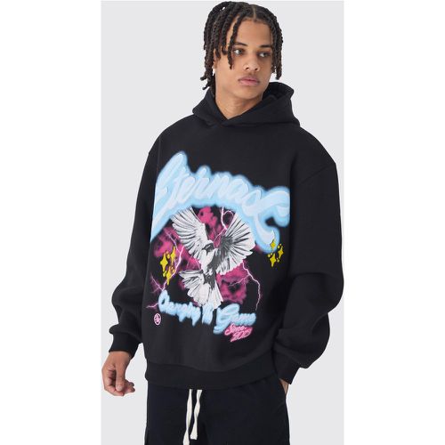 Sudadera Oversize Con Capucha Y Estampado Gráfico De Paloma A Gran Escala - boohoo - Modalova