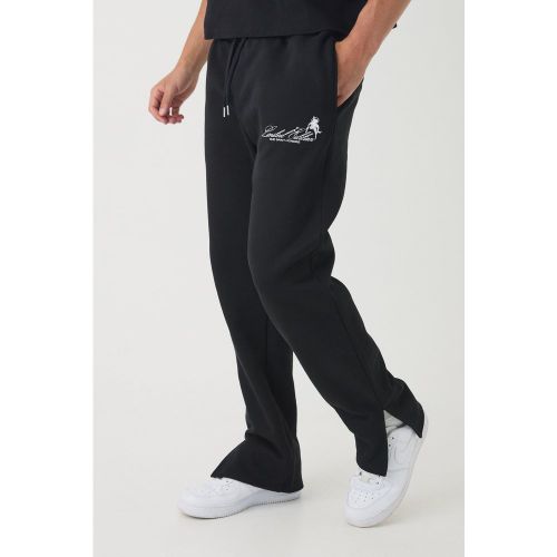 Pantalón Deportivo Elegante Con Abertura En El Bajo Y Estampado En Relieve - boohoo - Modalova