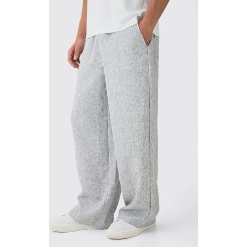 Elasticated Waist Baggy Textured Rope Drawcord Trousers - boohoo - Modalova