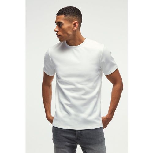 T-shirt Slim Fit in scamosciato spazzolato - boohoo - Modalova