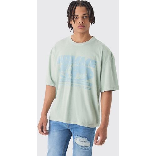 T-shirt oversize Homme con girocollo esteso - boohoo - Modalova