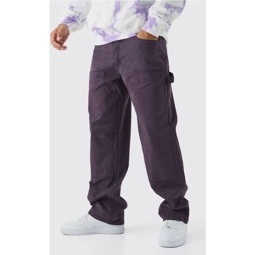 Pantalón Holgado De Sarga Estilo Carpintero Sobreteñido - boohoo - Modalova