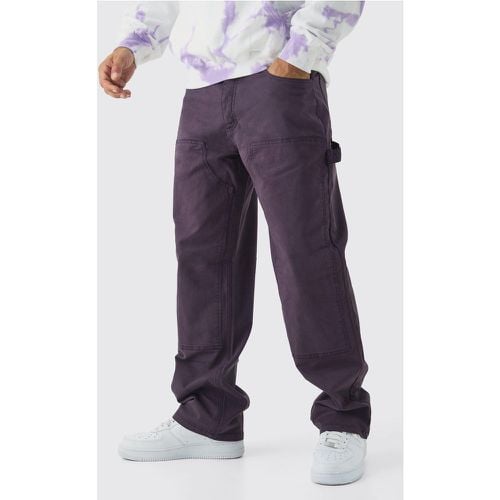 Pantaloni rilassati in twill sovratinti stile Carpenter - boohoo - Modalova