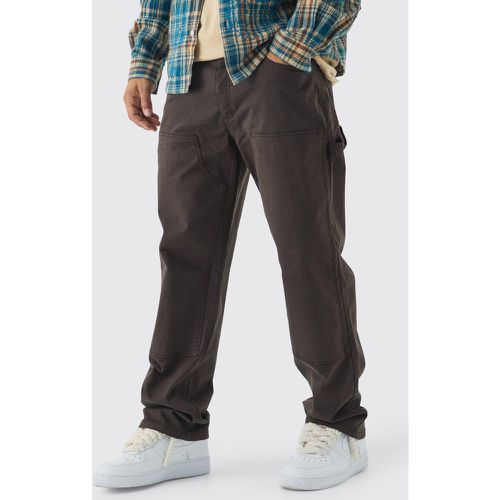 Pantalón Holgado De Sarga Estilo Carpintero Sobreteñido - boohoo - Modalova