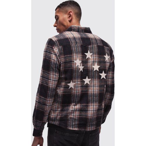 Camisa Regular De Cuadros Con Estampado De Estrellas - boohoo - Modalova