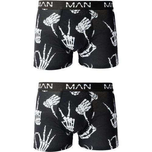 Boxer Man con stampa di mano di scheletro - boohoo - Modalova