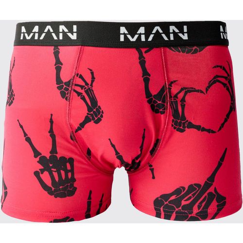 Boxer Man con stampa di mano di scheletro - boohoo - Modalova