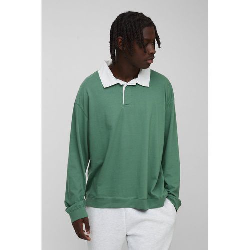 Polo oversize a maniche lunghe da Rugby - boohoo - Modalova