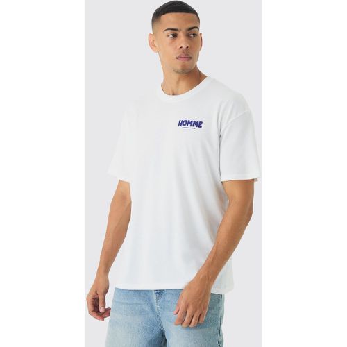 T-shirt oversize con grafica Homme - boohoo - Modalova