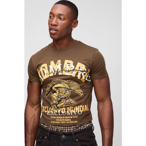 T-shirt Homme slavata con grafica di uccelli e grafica ridotta - boohoo - Modalova