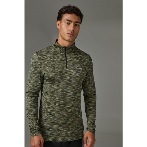 Man Active Lightweight Space Dye Marl 1/4 Zip Top - boohoo - Modalova