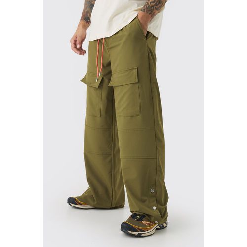 Pantalón De Pernera Ancha Y Nailon Elástico Con Botones De Presión En El Bajo - boohoo - Modalova