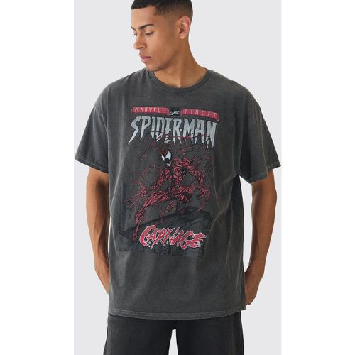 Camiseta Oversize Con Lavado A La Piedra Y Estampado De Spiderman Marvel - boohoo - Modalova