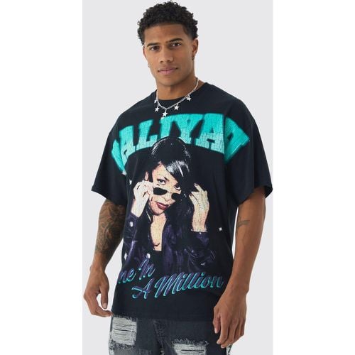 Camiseta Oversize Con Estampado De Aaliyah A Gran Escala - boohoo - Modalova