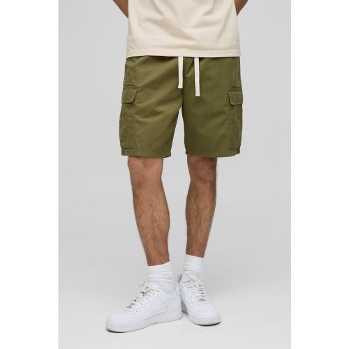 Pantaloncini Cargo rilassati color kaki con vita elasticizzata - boohoo - Modalova