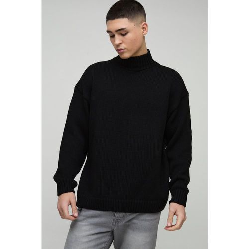 Maglione squadrato oversize in maglia con collo a imbuto e spalle scese - boohoo - Modalova