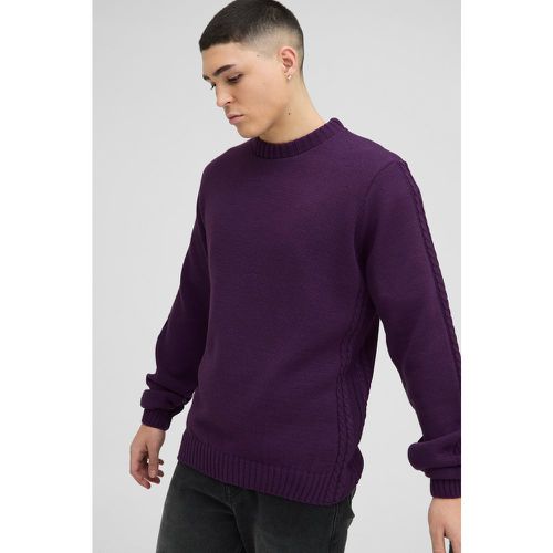 Maglione Regular Fit in maglia intrecciata con cuciture e fondo - boohoo - Modalova