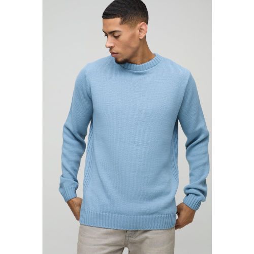 Maglione a girocollo Regular Fit con pannelli a coste - boohoo - Modalova