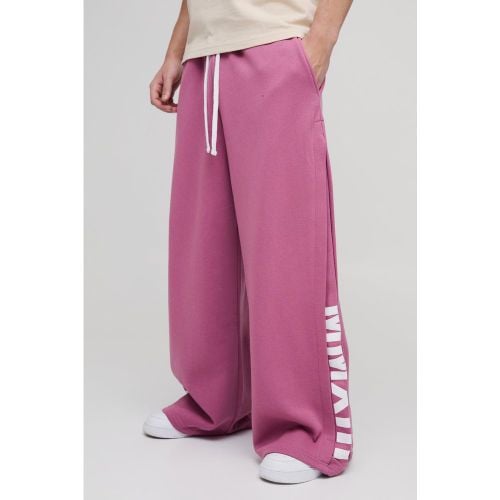 Pantalón Deportivo Plisado De Pernera Súper Ancha Con Refuerzos - boohoo - Modalova