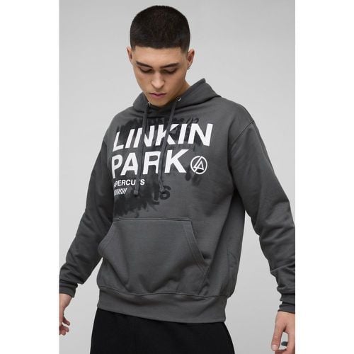 Felpa oversize con stampa ufficiale dei Linkin Park e cappuccio - boohoo - Modalova