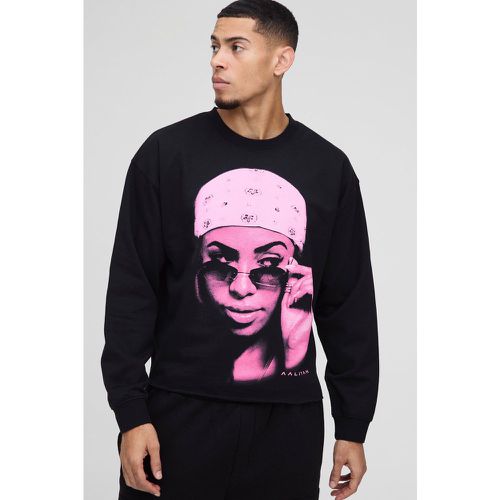 Sudadera Oversize Con Estampado De Aaliyah En El Filo Sin Acabar - boohoo - Modalova