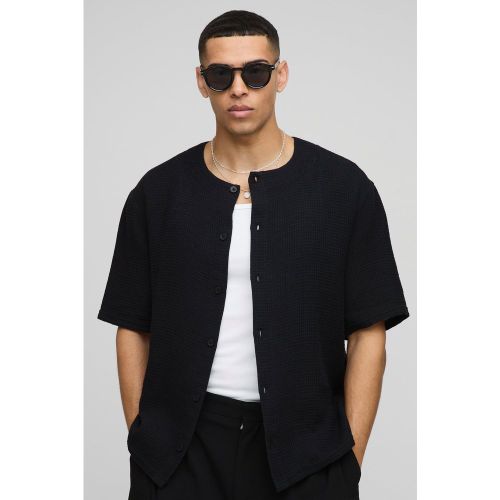 Camisa Oversize De Tela Gofre Sin Cuello - boohoo - Modalova