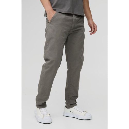 Pantaloni Chino dritti con vita fissa - boohoo - Modalova