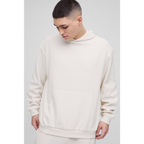 Sudadera Oversize Man De Tela Gofre Con Bordado Y Capucha - boohoo - Modalova