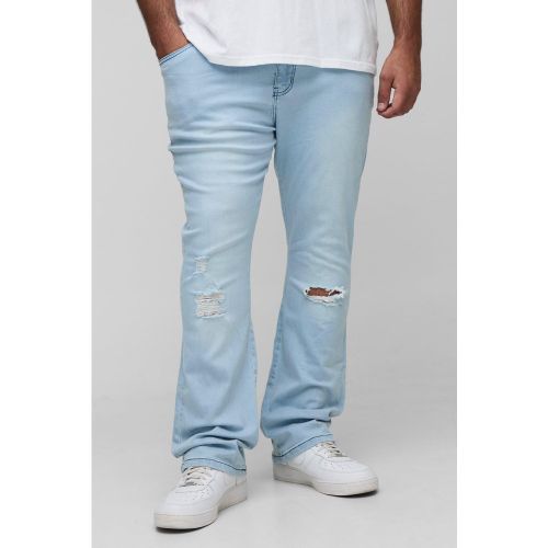 Vaqueros Plus Pitillo De Campana Elásticos Súper Rotos - boohoo - Modalova