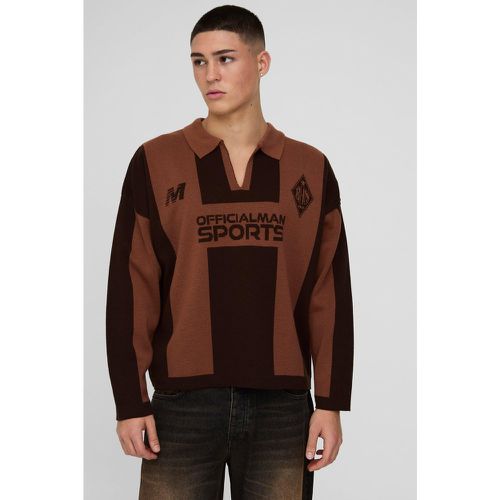 Polo da Rugby oversize in maglia a righe verticali - boohoo - Modalova