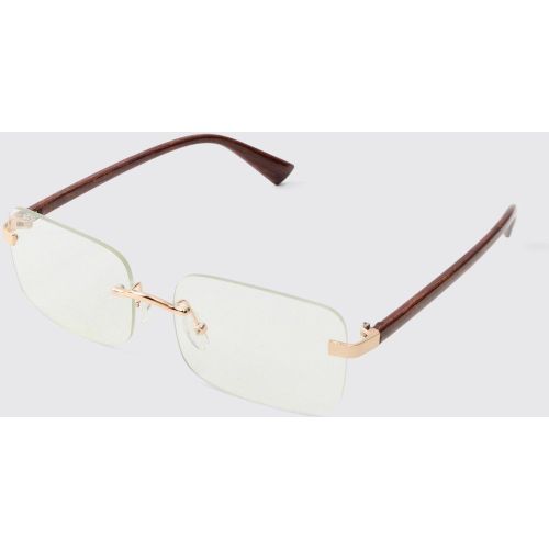 Gafas De Sol Sin Montura Con Lentes Rectangulares - boohoo - Modalova