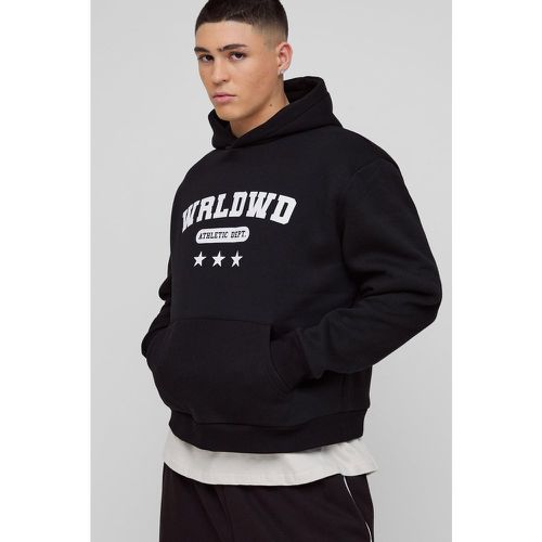 Sudadera Oversize Recta Con Capucha Y Estampado Worldwide De Estrellas - boohoo - Modalova