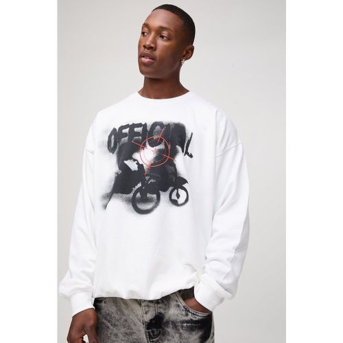 Felpa oversize Official con grafica Motobike - boohoo - Modalova