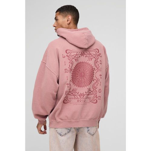 Sudadera Oversize Limited Edition Desteñida Con Capucha Y Estampado En Relieve - boohoo - Modalova