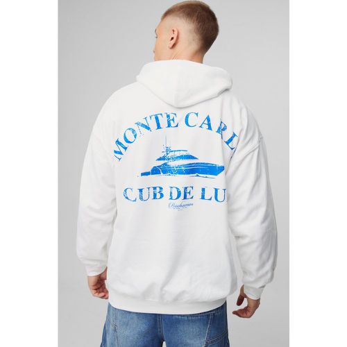 Sudadera Oversize Con Capucha Y Estampado Gráfico De Monaco - boohoo - Modalova