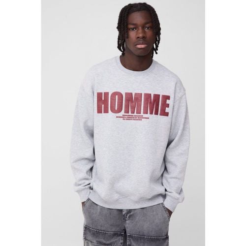 Sudadera Oversize Con Estampado Homme En Relieve - boohoo - Modalova