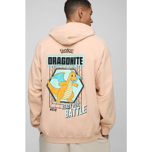 Felpa oversize slavata con stampa ufficiale di Pokemon Dragonite e cappuccio - boohoo - Modalova