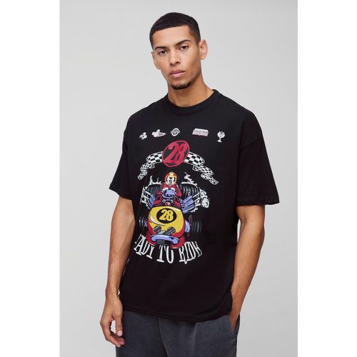 Camiseta Oversize De Disney Con Estampado Universitario De Mickey Mouse - boohoo - Modalova