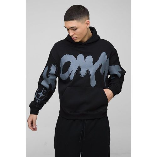 Sudadera Oversize Recta Con Capucha Y Estampado Homme De Estrellas - boohoo - Modalova